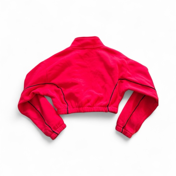 Red Cropped Zip-Up Jacket - Picture 3 of 5